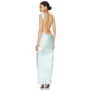 The Bar Light Blue Backless Dress